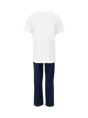 Polo Ralph Lauren Blue 100% Cotton T-Shirt and Shorts Pyjamas Set - Image 2 of 6