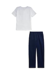 Polo Ralph Lauren Blue 100% Cotton T-Shirt and Shorts Pyjamas Set - Image 4 of 6