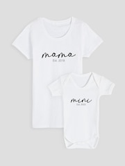 Personalised Mama Est 100% Cotton T-Shirt by Stitch Style - Image 1 of 6