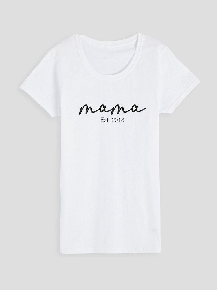 Personalised Mama Est 100% Cotton T-Shirt by Stitch Style - Image 2 of 6