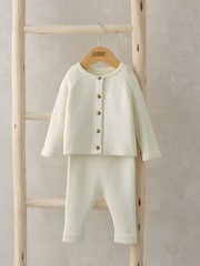 Conjunto de leggings y cárdigan de punto de algodón 100 % de Mamas & Papas - Imagen 4 de 5