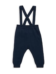 Mamas & Papas Blue 100% Cotton Bow Tie, Braces, Bodysuit & Trousers Outfit Set - Image 3 of 3