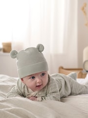 Mamas & Papas Green Knitted Hat & Bootie Set - Image 3 of 5