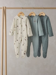 Mamas & Papas Blue Planets 100% Cotton Sleepsuits 3 Pack - Bild 1 von 1