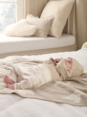 Mamas & Papas Duckling 100% Cotton Brown Bodysuit, Leggings & Hat Outfit Set - Image 7 of 8