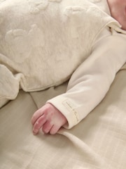 Mamas & Papas Teddy Bear Textured 100% Cotton Brown Dungaree & Bodysuit Set - Imagen 2 de 7