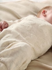Mamas & Papas Teddy Bear Textured 100% Cotton Brown Dungaree & Bodysuit Set - Imagen 3 de 7