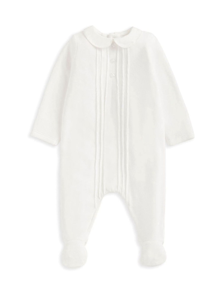 Mamas & Papas 100% Cotton Velour White Sleepsuit - Imagen 6 de 6