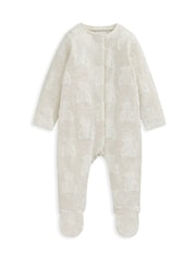 Pijama tipo pelele con diseño de oso marrón texturizado 100 % algodón de Mamas & Papas - Imagen 6 de 7