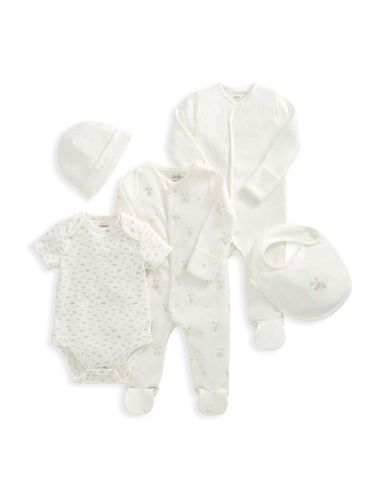 Mamas & Papas Duckling White Outfit 5 Piece Set - Image 2 of 7