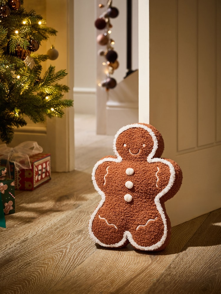 Natural Christmas Gingerbread Man Doorstop - Image 1 of 2
