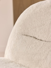 Oslo Faux Fur Light Natural Otis Swivel Accent Chair - Image 2 of 9