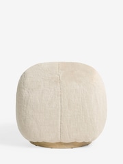 Oslo Faux Fur Light Natural Otis Swivel Accent Chair - Image 8 of 9