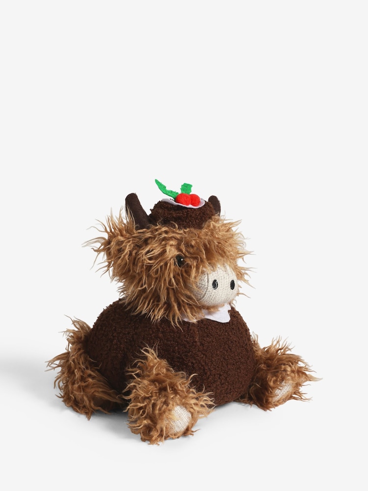 Brown Christmas Pudding Hamish The Highland Cow Doorstop - Image 1 of 3