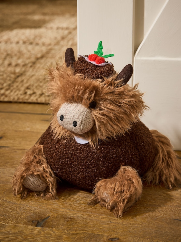 Brown Christmas Pudding Hamish The Highland Cow Doorstop - Image 2 of 5 Brown Christmas Pudding Hamish The Highland Cow Doorstop - Image 2 of 5