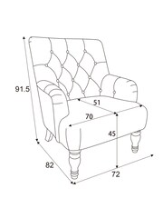 Relaxed Linen Look Mid Blue Wolton Highback Accent Chair - Image 4 of 7
