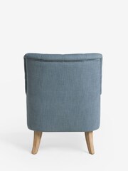 Relaxed Linen Look Mid Blue Wolton Highback Accent Chair - Image 7 of 7