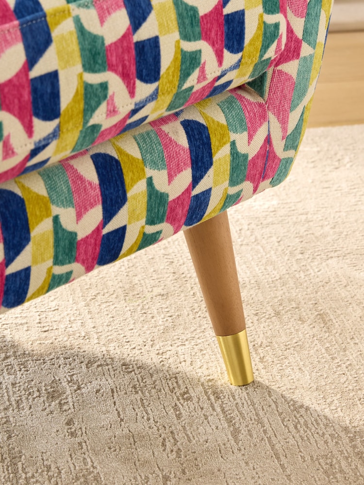 Broken Geo Chenille Pink Wilson Highback Armchair - Image 2 of 9