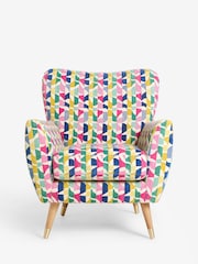 Broken Geo Chenille Pink Wilson Highback Armchair - Image 6 of 9