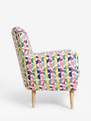 Broken Geo Chenille Pink Wilson Highback Armchair - Image 7 of 9