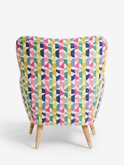 Broken Geo Chenille Pink Wilson Highback Armchair - Image 8 of 9