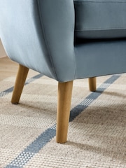 Soft Velvet Light Blue Wilson Highback Armchair - Image 2 of 9