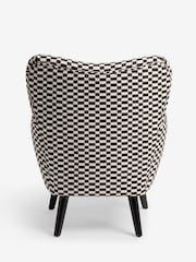 Woven Checkerboard Black/White Wilson Highback Armchair - Image 10 of 10