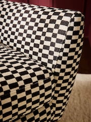 Woven Checkerboard Black/White Wilson Highback Armchair - Image 3 of 10