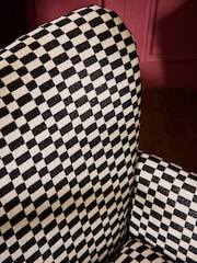 Woven Checkerboard Black/White Wilson Highback Armchair - Image 6 of 10