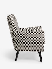 Woven Checkerboard Black/White Wilson Highback Armchair - Image 9 of 10