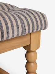 Chenille Stripe Slate Blue Lancaster Buttoned Coffee Table - Image 5 of 7