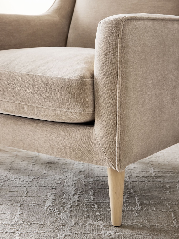 Relaxed Chenille Light Natural Prescott Armchair - Image 2 of 10 Relaxed Chenille Light Natural Prescott Armchair - Image 2 of 10