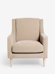 Relaxed Chenille Light Natural Prescott Armchair - Image 5 of 9