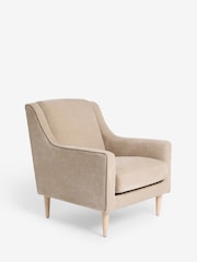 Relaxed Chenille Light Natural Prescott Armchair - Image 7 of 9