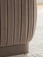Soft Velvet Mink Brown Faye Pleated Storage Stool - Image 6 of 9