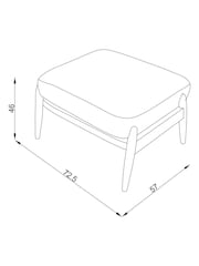 Fine Chenille Ochre Yellow Hampton Wooden Stool - Image 2 of 3