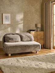 Oslo Faux Fur Mink Brown Palma Double Sofa Bed - Image 3 of 10