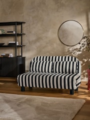 Woven Stripe Black/White Palma Double Sofa Bed - Image 1 of 11