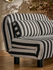 Woven Stripe Black/White Palma Double Sofa Bed - Image 5 of 11
