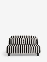 Woven Stripe Black/White Palma Double Sofa Bed - Image 6 of 11