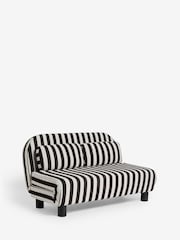 Woven Stripe Black/White Palma Double Sofa Bed - Image 7 of 11