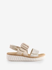 Rieker Womens Cream Hook & Loop Sandals - Image 1 of 1