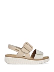 Rieker Womens Cream Hook & Loop Sandals - Image 2 of 6