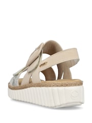 Rieker Womens Cream Hook & Loop Sandals - Image 6 of 6
