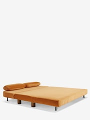 Soft Velvet Ochre Yellow Palma Double Sofa Bed - Image 8 of 11