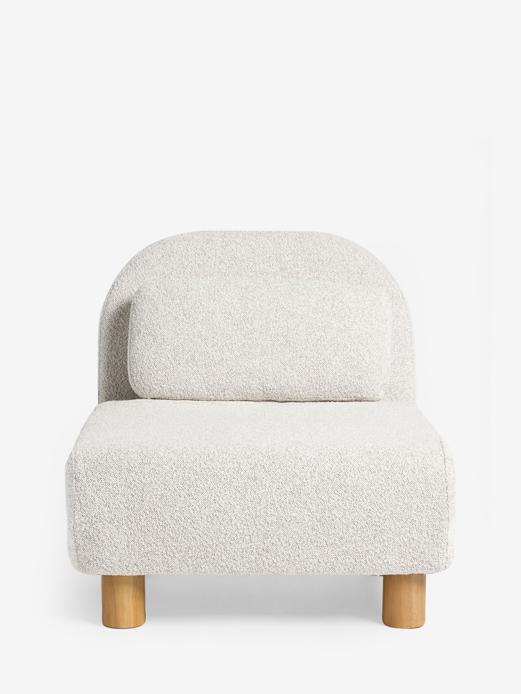 Casual Boucle Light Natural Palma Single Sofa Bed - Image 1 of 6