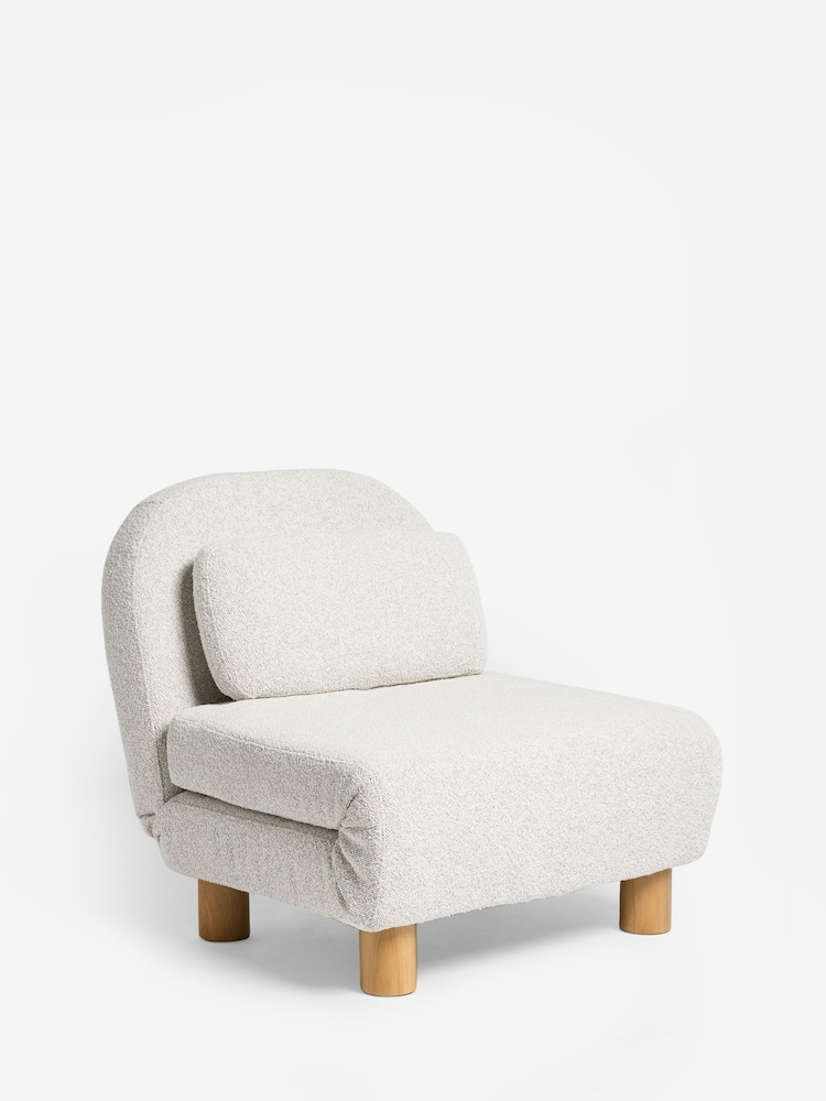 Casual Boucle Light Natural Palma Single Sofa Bed - Image 2 of 6