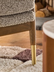 Tweedy Boucle Mink Brown Flinton Wooden Accent Chair - Image 2 of 9