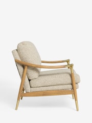 Tweedy Boucle Mink Brown Flinton Wooden Accent Chair - Image 7 of 9
