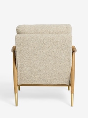 Tweedy Boucle Mink Brown Flinton Wooden Accent Chair - Image 8 of 9